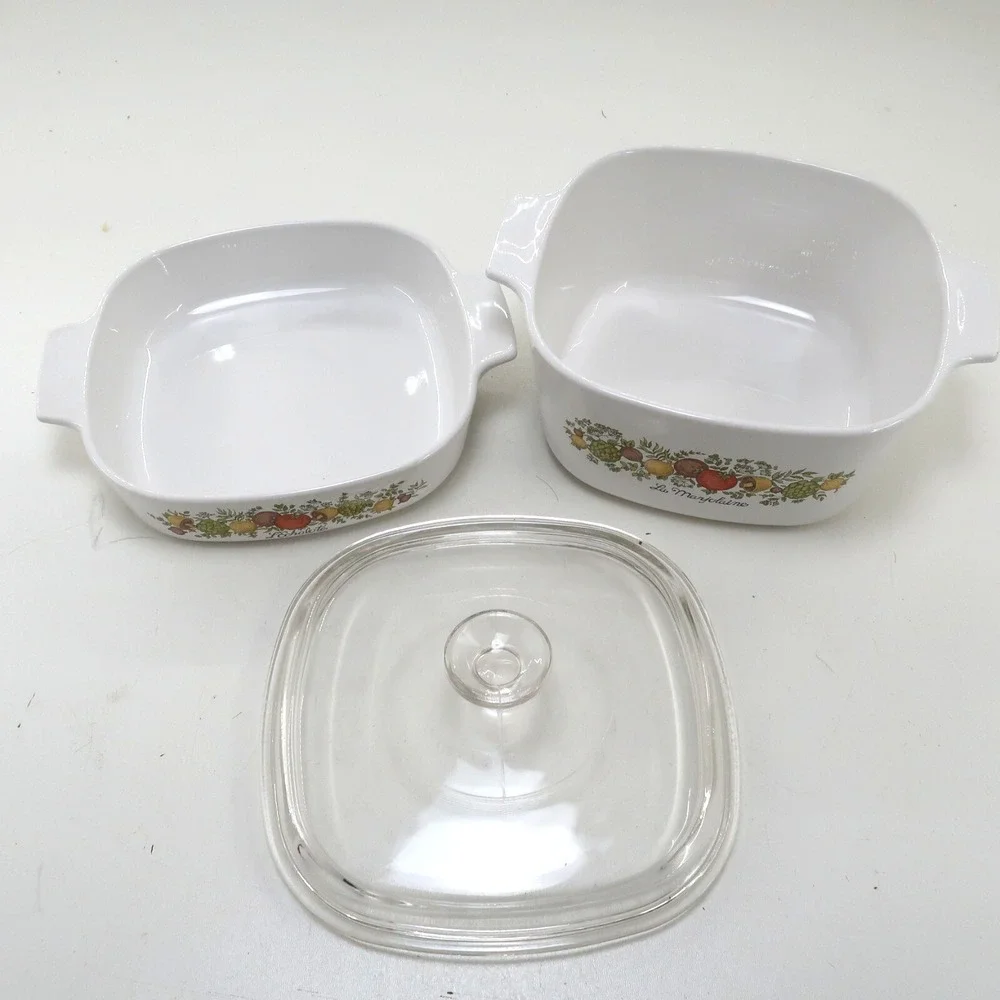 2 CorningWare 3 & 4 Liter Spice Of Life L'Echalote La Marjolaine Le Romarin